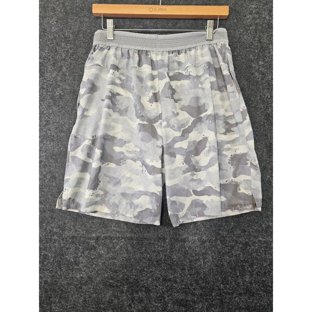 Fabletics Athletic Shorts Men S Gray Camo Training Gym Stretch Performance Run